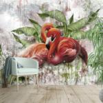Mivali Fototapet - Flamingo pe zid de beton, vlies, 98x68 cm (T100927TQ2)