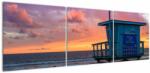 Mivali Tablou de pe plaja Santa Monica, din trei bucăți 150x50 cm (V021533V15050)