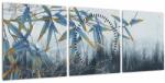 Mivali Tablou - Bambus pe perete (cu ceas), din trei bucăți 90x30 cm cu ceas (V022875V9030C)