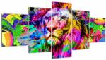 Mivali Tablou - 3D imaginea leului, din cinci bucăți 150x80 cm (V022932V150805PCS)