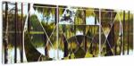 Mivali Tablou - Colaj geometric pe fundalul pădurilor nordice, din trei bucăți 120x40 cm (V023063V12040)