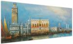 Mivali Tablou - Gondola care trece prin Veneția, pictură în ulei, dintr-o bucată 250x125 cm (V023323V250125)