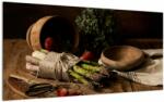 Mivali Tablou pe sticlă cu sparanghel pe masă, dintr-o bucată 100x50 cm pe sticlă (V020883V10050GD)
