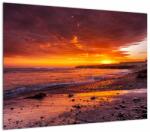 Mivali Tablou pe sticlă cu apus de soare la mare, dintr-o bucată 70x50 cm pe sticlă (V020973V7050GD)