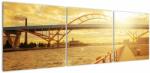 Mivali Tablou cu pod și apus de soare, din trei bucăți 150x50 cm (V020545V15050)