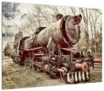 Mivali Tablou pe sticlă cu locomotivă istorică, dintr-o bucată 70x50 cm pe sticlă (V021965V7050GD)