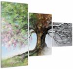Mivali Tablou - Arborele celor patru anotimpuri (cu ceas), din trei bucăți 90x70 cm cu ceas (V023394V9070C)