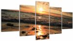 Mivali Tablou - Apus de soare, ocean, din cinci bucăți 150x80 cm (V022554V150805PCS)