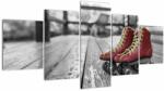 Mivali Tablou cu pantofi cu role vechi roșii, din cinci bucăți 150x80 cm (V021119V150805PCS)