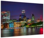 Mivali Tablou pe sticlă - Londra seara, dintr-o bucată 70x50 cm pe sticlă (V023356V7050GD)