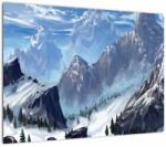 Mivali Tablou pe sticlă - Munții pictați, dintr-o bucată 70x50 cm pe sticlă (V022096V7050GD)