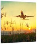 Mivali Tablou pe sticlă cu avion zburând, dintr-o bucată 30x30 cm pe sticlă (V020504V3030GD)