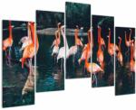 Mivali Tablou - turmă de flamingo, din cinci bucăți 125x90 cm (V021626V12590)