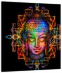 Mivali Tablou - Bustul lui Buddha în culori neon, dintr-o bucată 30x30 cm (V023477V3030)