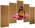 Mivali Tablou cu fluture pe floare, din cinci bucăți 125x90 cm (V020268V12590)