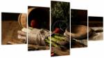 Mivali Tablou cu sparanghel pe masă (cu ceas), din cinci bucăți 150x80 cm cu ceas (V020883V15080C)