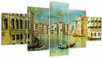 Mivali Tablou - Canalul de la Veneția și gondole, din cinci bucăți 150x80 cm (V023312V150805PCS)