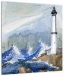 Mivali Tablou pe sticlă cu pictura farului, dintr-o bucată 40x40 cm pe sticlă (V020722V4040GD)