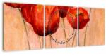 Mivali Tablou - Lalele roșii (cu ceas), din trei bucăți 90x30 cm cu ceas (V023505V9030C)