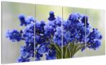Mivali Tablou buchet cu flori albastre, din patru bucăți 160x80 cm (V020175V16080)