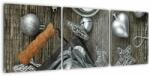 Mivali Tablou - decorațiuni argintii de Crăciun, din trei bucăți 90x30 cm (V020310V9030)