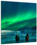 Mivali Tablou pe sticlă cu oameni la Aurora borealis, dintr-o bucată 40x40 cm pe sticlă (V021209V4040GD)