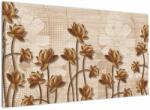 Mivali Tablou cu abstracția florilor - maro, dintr-o bucată 120x70 cm (V021309V12070)