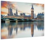 Mivali Tablou pe sticlă - Houses of Parliament din Londra, dintr-o bucată 70x50 cm pe sticlă (V021941V7050GD)