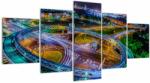 Mivali Tablou panorama orașului nocturn, din cinci bucăți 150x80 cm (V020639V150805PCS)