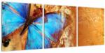 Mivali Tablou - Fluture albastru, din trei bucăți 90x30 cm (V022831V9030)