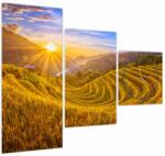 Mivali Tablou - Terasele de orez din Vietnam (cu ceas), din trei bucăți 90x70 cm cu ceas (V022373V9070C)