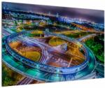 Mivali Tablou panorama orașului nocturn, dintr-o bucată 90x60 cm (V020639V9060)