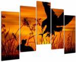 Mivali Tablou cu silueta prădătorului, din cinci bucăți 125x90 cm (V020044V12590)