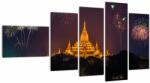 Mivali Tablou cu artificii în Asia, din cinci bucăți 110x60 cm (V020037V11060)