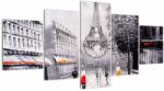 Mivali Tablou - Pictură în ulei, Paris (cu ceas), din cinci bucăți 150x80 cm cu ceas (V023196V15080C)