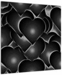 Mivali Tablou cu inimile alb - negre, dintr-o bucată 50x50 cm (V021364V5050)