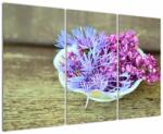 Mivali Tablou - plantă violetă, din trei bucăți 120x80 cm (V020582V120803PCS)
