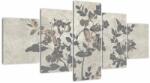 Mivali Tablou - Frunze texturate (cu ceas), din cinci bucăți 150x80 cm cu ceas (V022795V15080C)