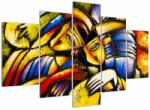 Mivali Tablou - Pictură în ulei, îndrăgostiții, din cinci bucăți 150x105 cm (V023197V150105)