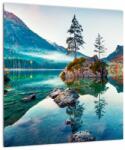 Mivali Tablou pe sticlă - Lacul Hintersee, Alpii Bavarezi, Austria, dintr-o bucată 40x40 cm pe sticlă (V022513V4040GD)