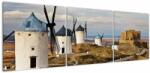 Mivali Tablou - Morile de vânt din Consuegra, Spania, din trei bucăți 150x50 cm (V023470V15050)
