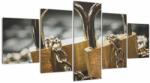 Mivali Tablou cu două cetăți, din cinci bucăți 150x80 cm (V020559V150805PCS)