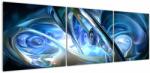 Mivali Tabloul fractalilor în albastru, din trei bucăți 150x50 cm (V020068V15050)