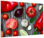 Mivali Tablou pe sticlă cu legume, dintr-o bucată 70x50 cm pe sticlă (V020297V7050GD)