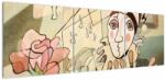 Mivali Tablou - Cubismul - arlechin și trandafir, din trei bucăți 150x50 cm (V023287V15050)