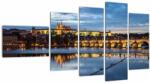 Mivali Tablou cu palatul din Praga și podul lui Carol, din cinci bucăți 110x60 cm (V020970V11060)