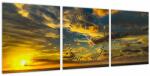 Mivali Apus de soare la mare (cu ceas), din trei bucăți 90x30 cm cu ceas (V020085V9030C)