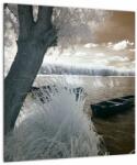 Mivali Tablou cu barca pe lac, dintr-o bucată 40x40 cm (V022316V4040)