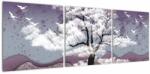 Mivali Tablou - Copac în nori, din trei bucăți 120x40 cm (V022184V12040)