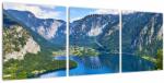 Mivali Tablou - Lacul Hallstatt, Hallstatt, Austria (cu ceas), din trei bucăți 90x30 cm cu ceas (V023078V9030C)